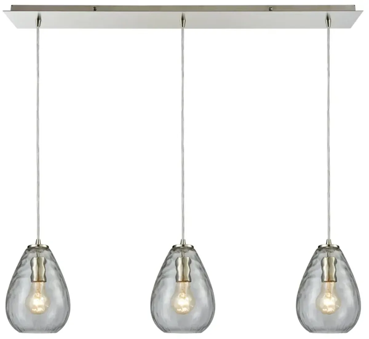 Lagoon 3-Light Linear Silver Mini Pendant