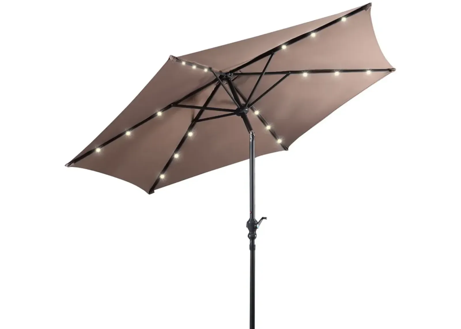 9FT Steel Patio Solar Umbrella LED Patio Market