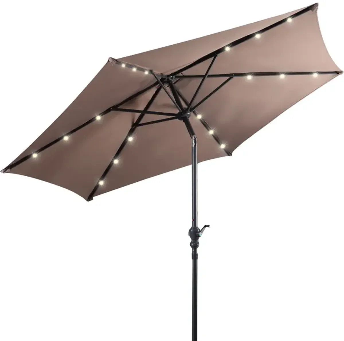 9FT Steel Patio Solar Umbrella LED Patio Market