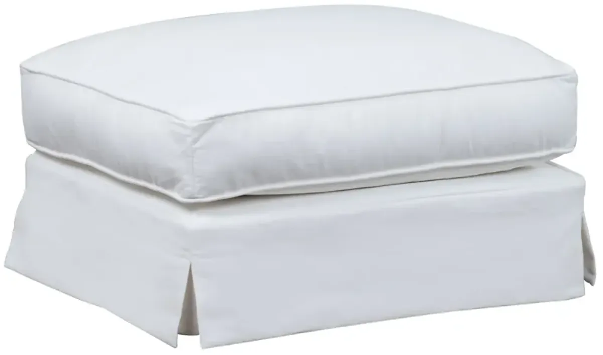 Ariana Rectangular 24 in. x 32 in. White Upholstered Ottoman