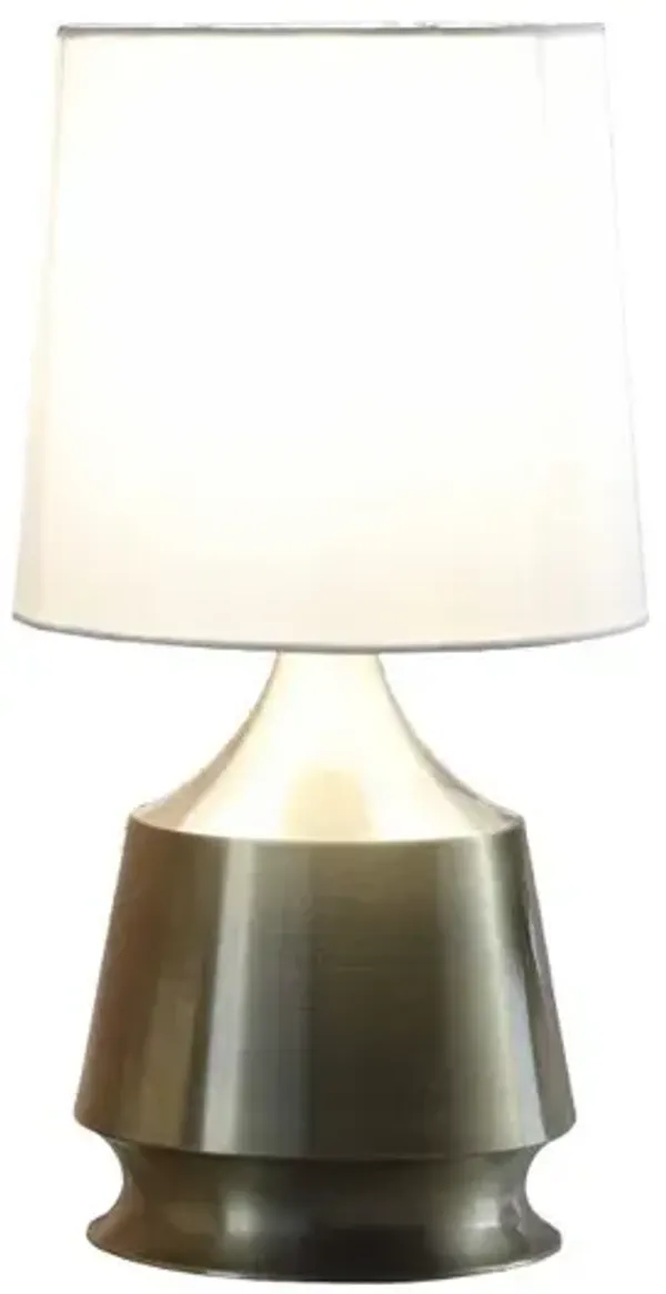 Hivvago 14" Brass Bedside Table Lamp With White Empire Shade