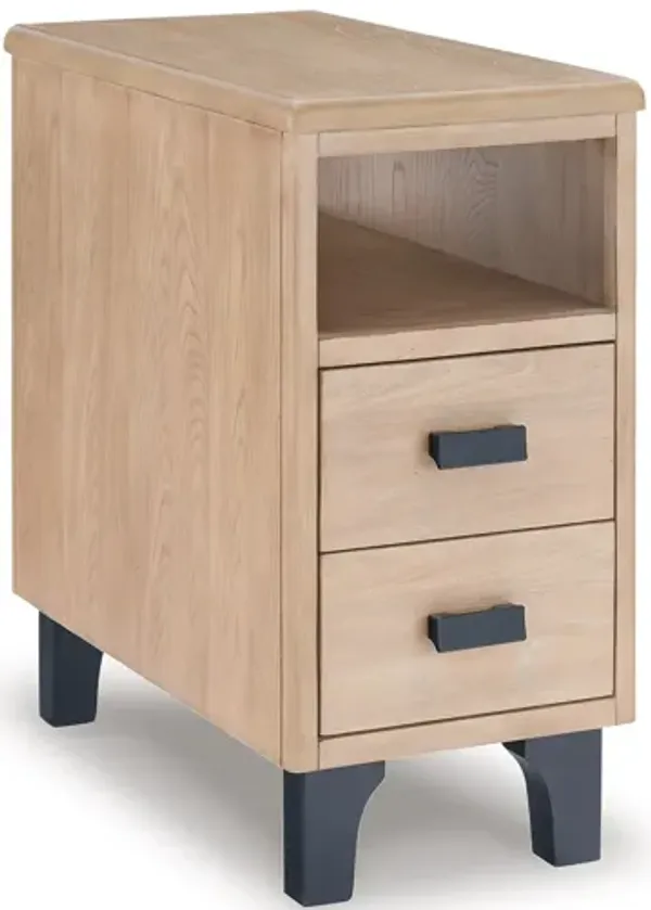 24 Inch Side End Table, 2 Gliding Drawers, Natural Brown Tone, Open Shelf-Benzara