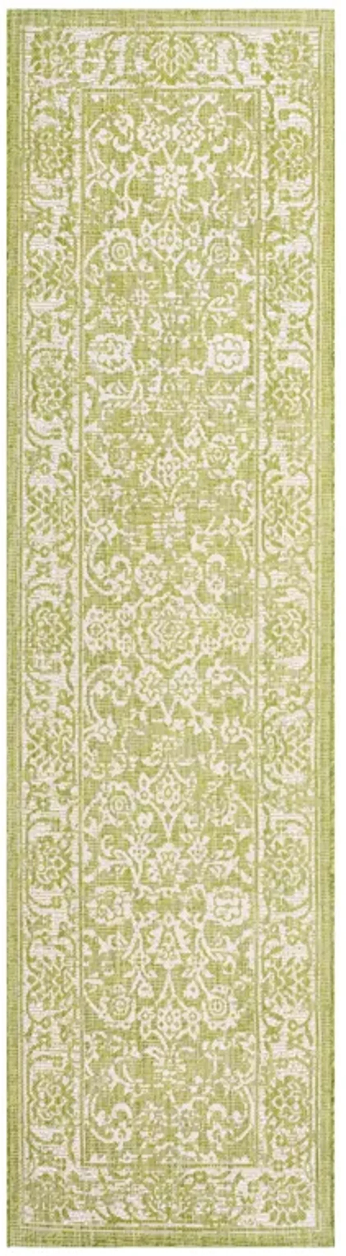 Tela Bohemian Textured Weave Floral Indoor/Outdoor Area Rug