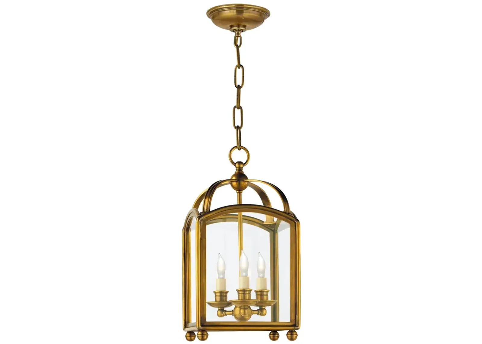 Arch Top Mini Lantern in Antique-Burnished Brass