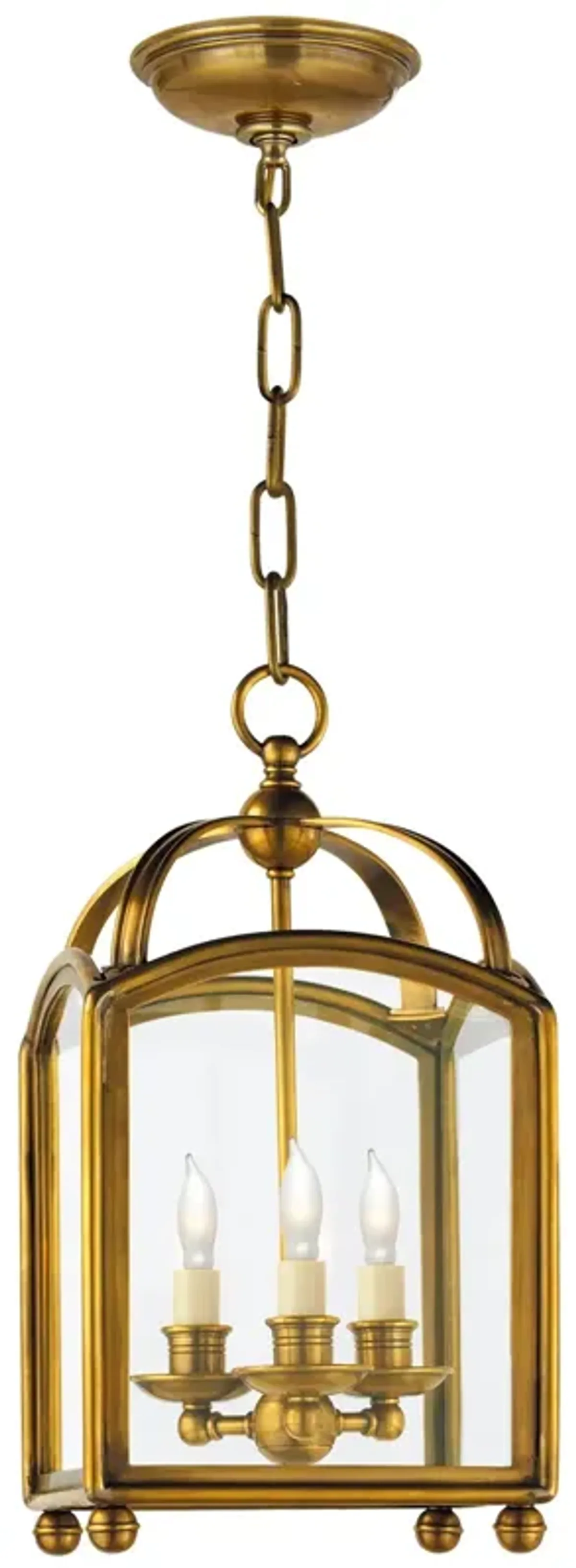 Arch Top Mini Lantern in Antique-Burnished Brass