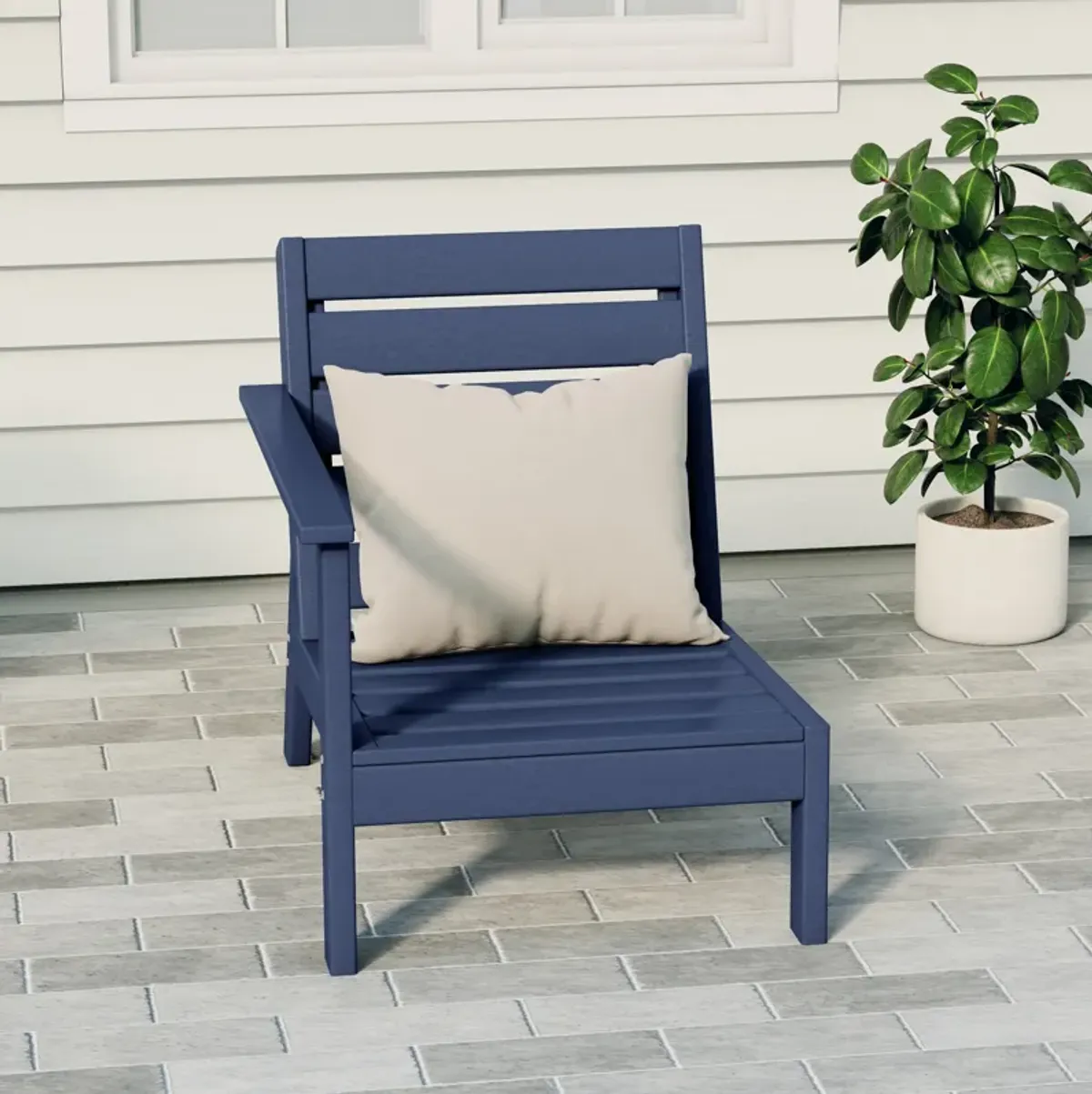 WestinTrends Outdoor Patio HDPE Left Arm Facing Deep Seating Corner Chair