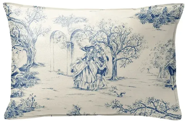 6ix Tailors Fine Linens Archamps Toile Blue Decorative Throw Pillows