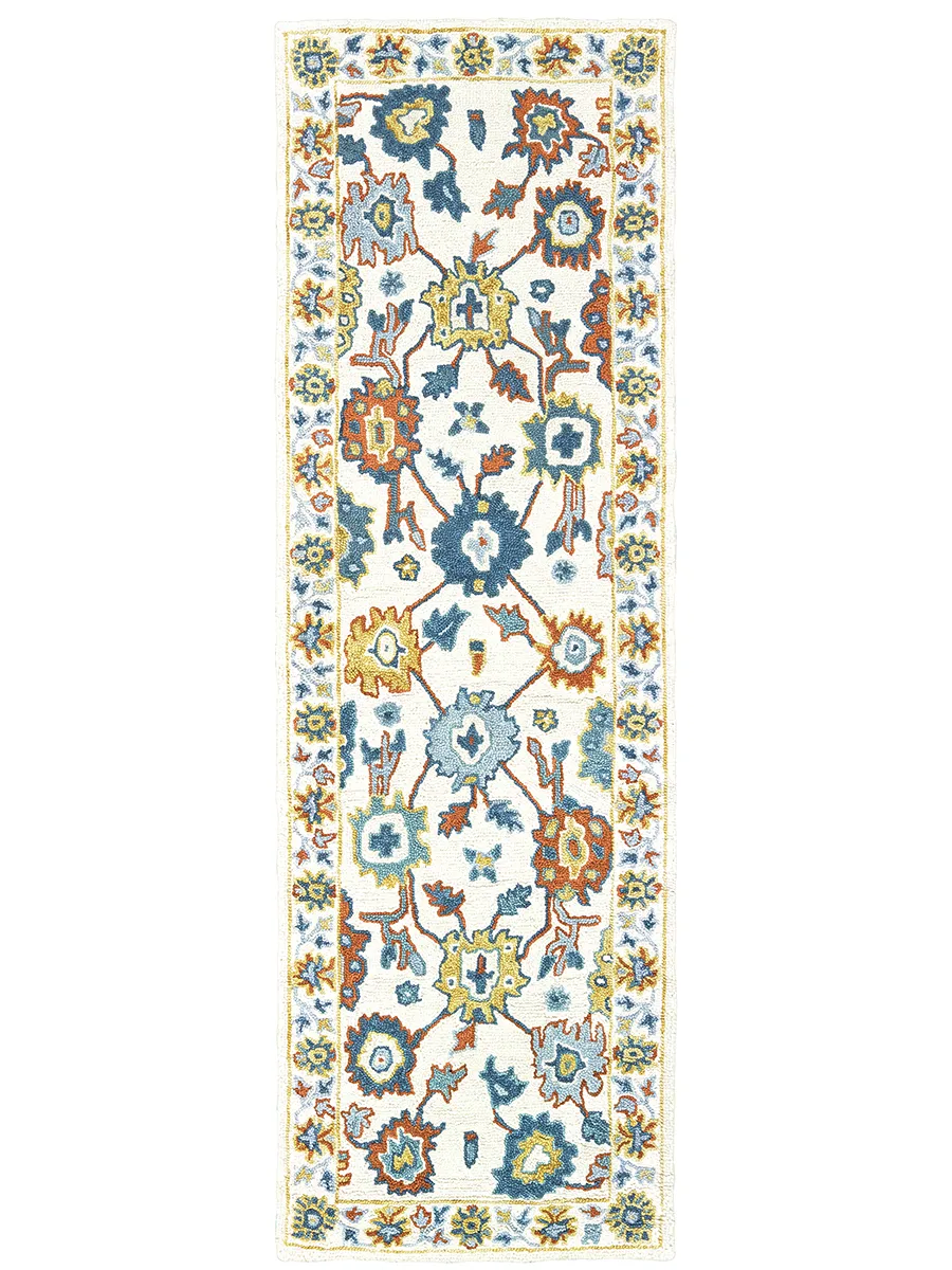 Zahra 2'6" x 8' Ivory Rug