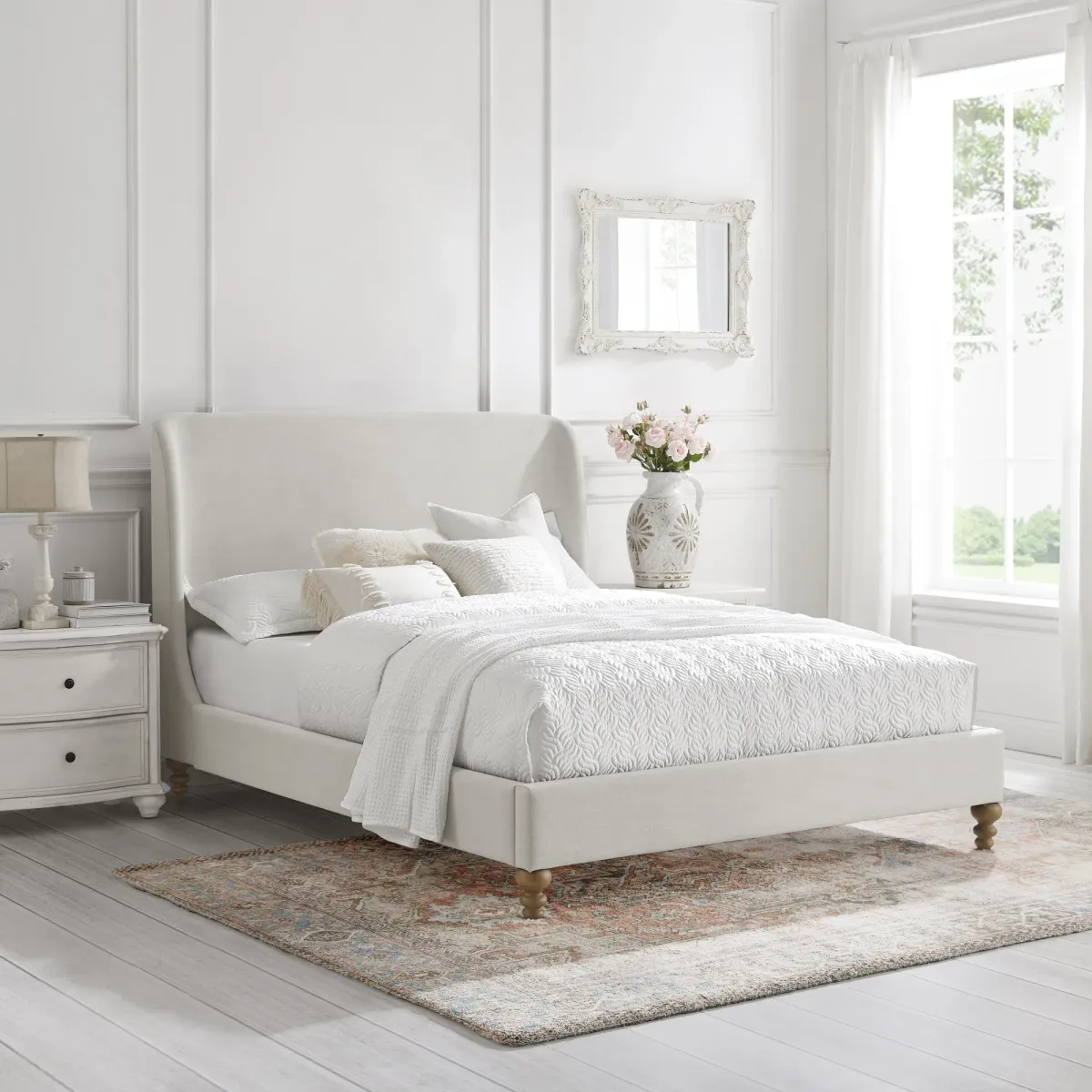 Rustic Manor Larissa Linen Platform Bed