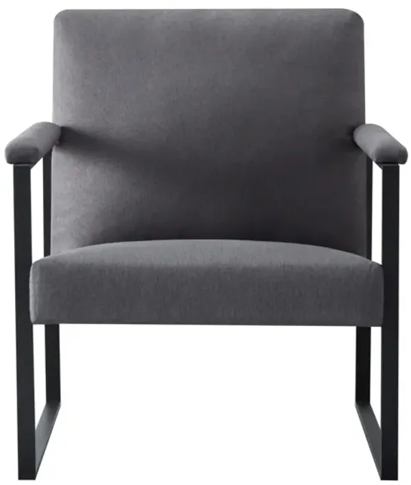 Linen Blend Arm Chair with Metal Leg