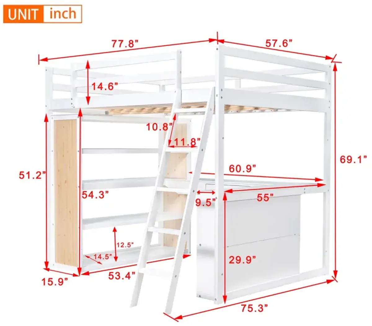 Merax Loft Bed with Ladder