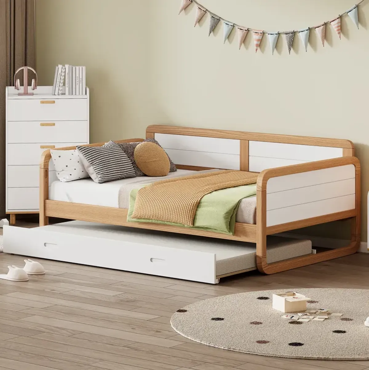 Merax Solid Wood Daybed  Bed Frame