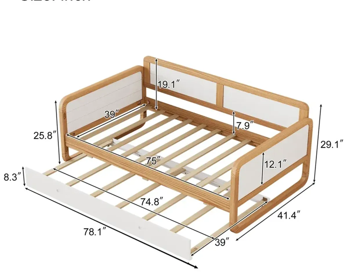 Merax Solid Wood Daybed  Bed Frame