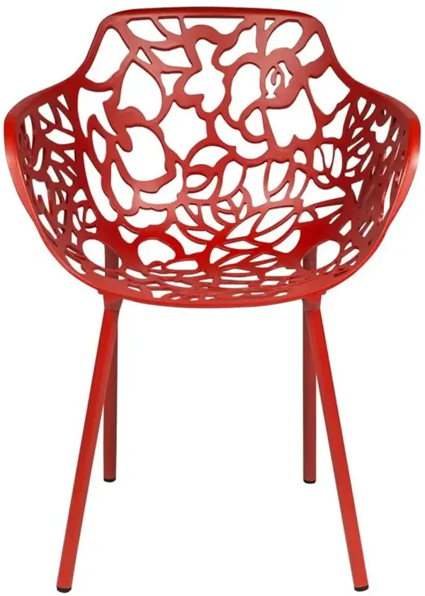 LeisureMod Modern Devon Aluminum Armchair, Set of 4