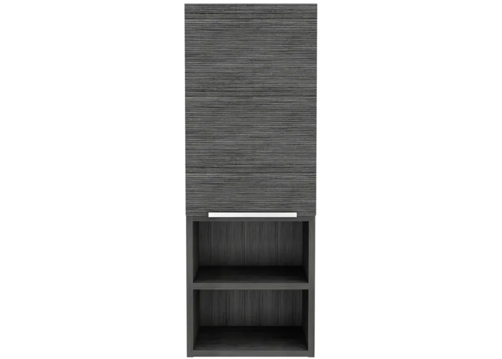 Mila Bathroom Cabinet, Two Interior Shelves, Two External Shelves, Single Door Cabinet - Smokey Oak