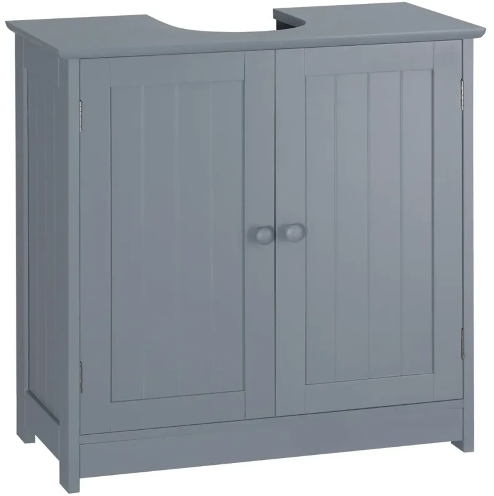 Grey Bathroom Storage: Pedestal Sink Cabinet with Doors & Shelf