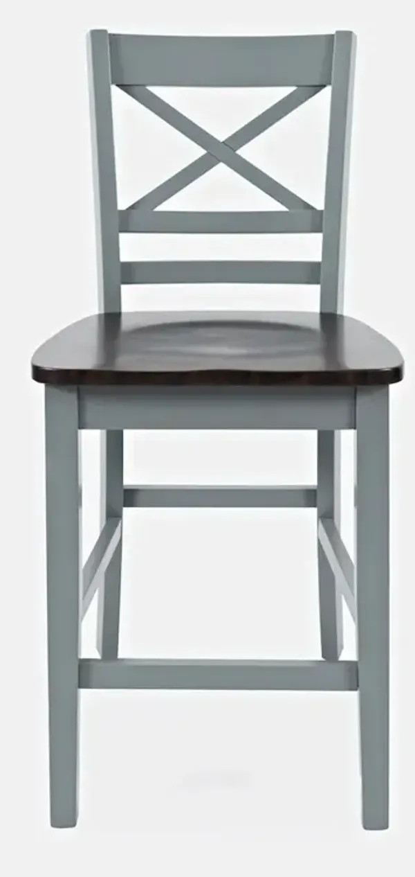 Jofran Asbury Park Solid Acacia Farmhouse X Back Stool (Set of 2)