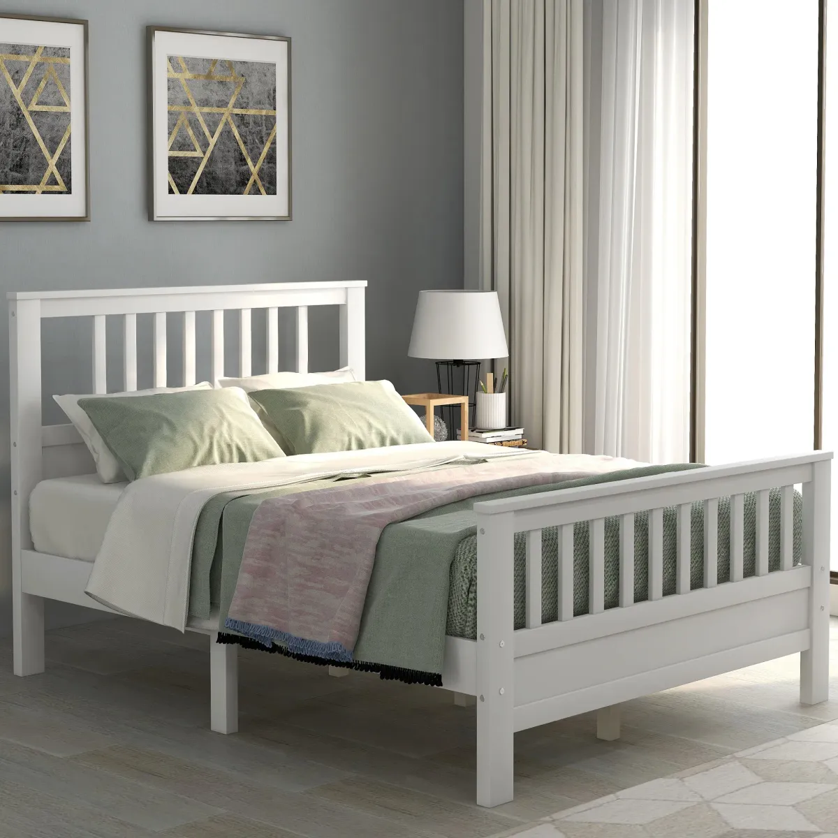 Merax Standard Platform Bed with Headboard