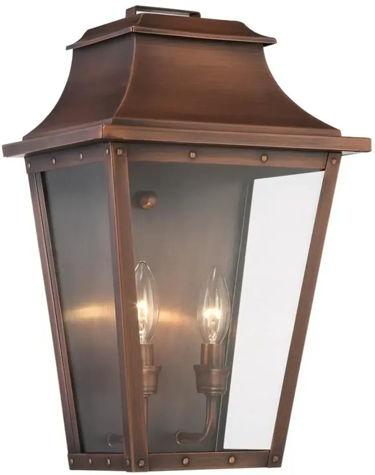 Hivvago Coventry 2-Light Copper Patina Pocket Wall Light