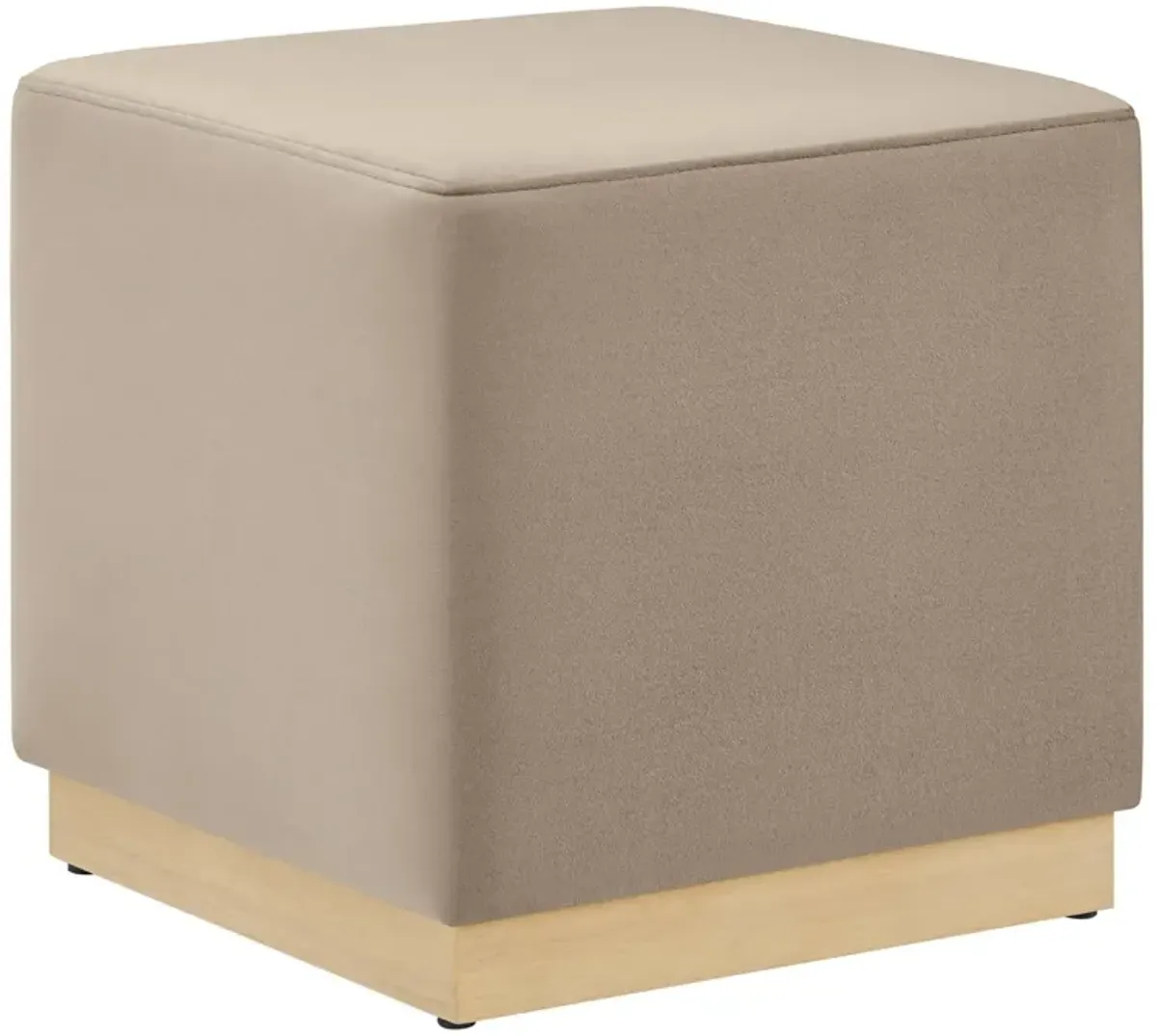 Tilden 17" Square Performance Velvet Upholstered Ottoman
