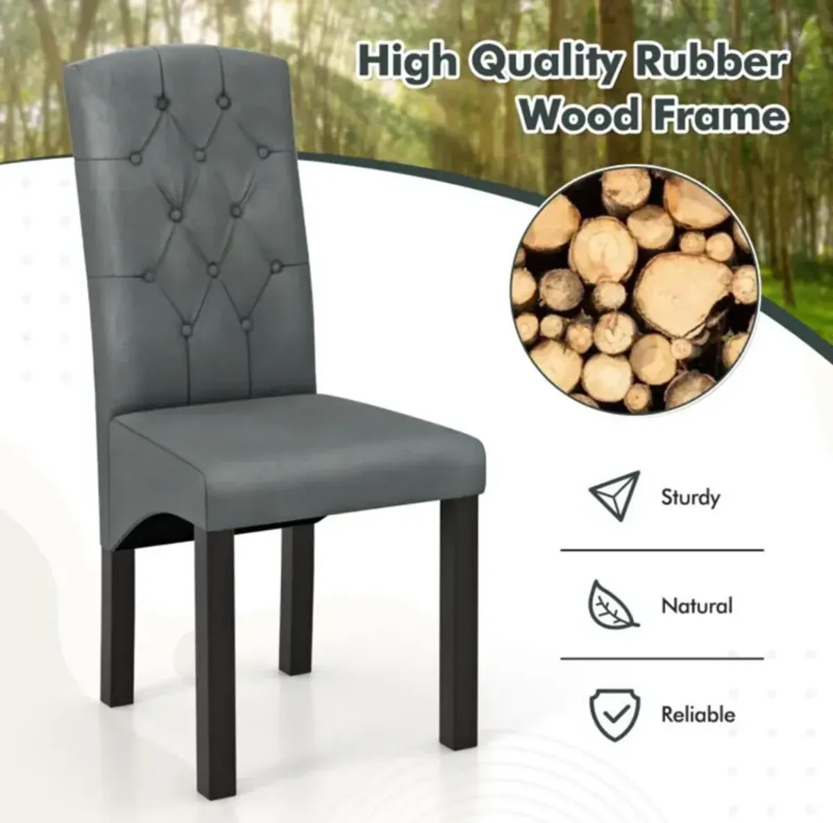 Hivvago Modern Dining Chair with High Backrest High-density Sponge Cushion