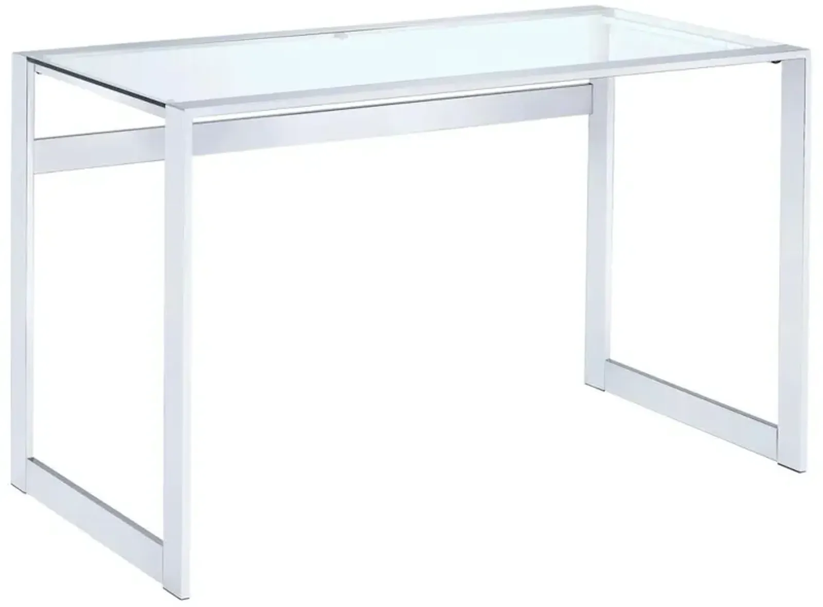 Hartford Glass Top Writing Desk Chrome