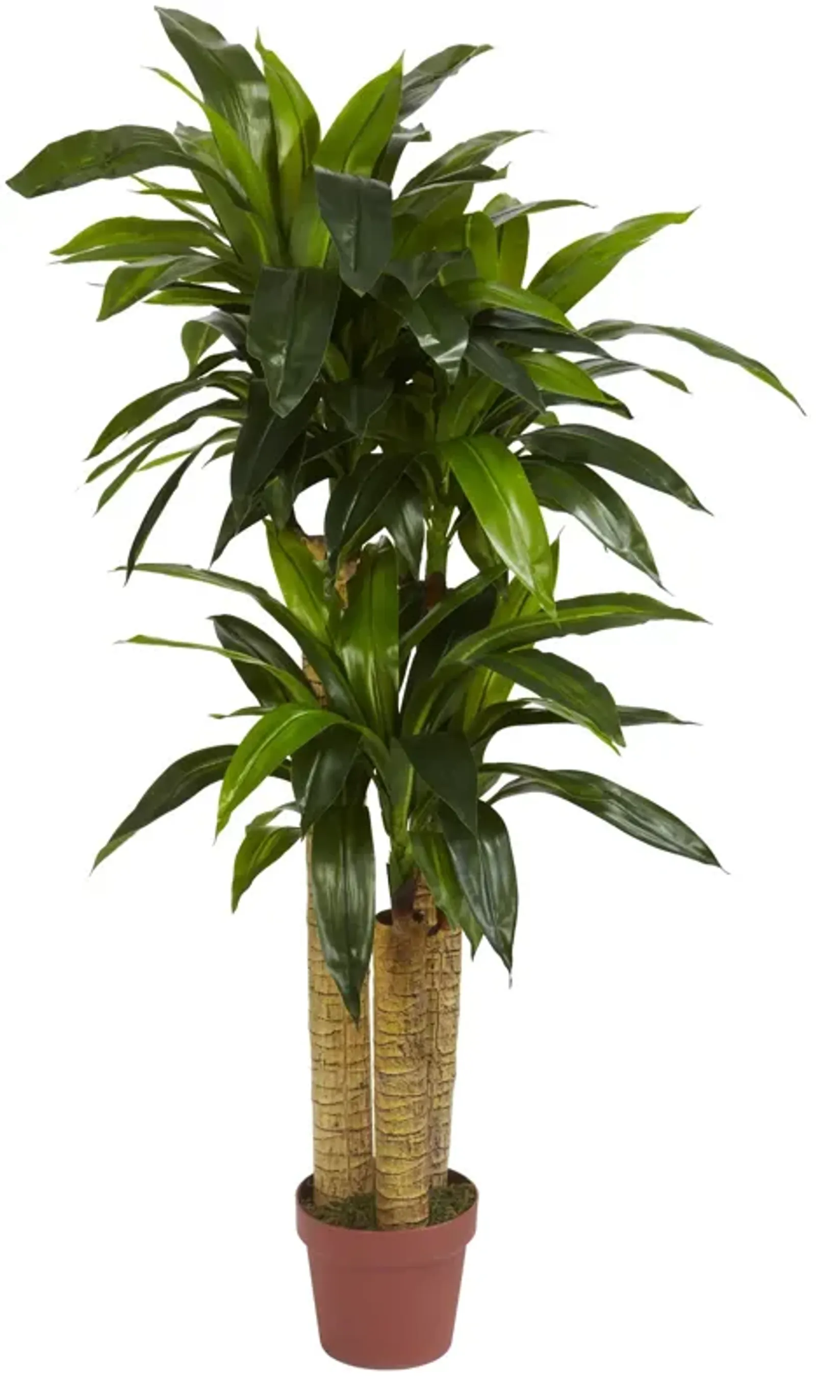 Hivvago 4 Feet Corn Stalk Dracaena Silk Plant (Real Touch)