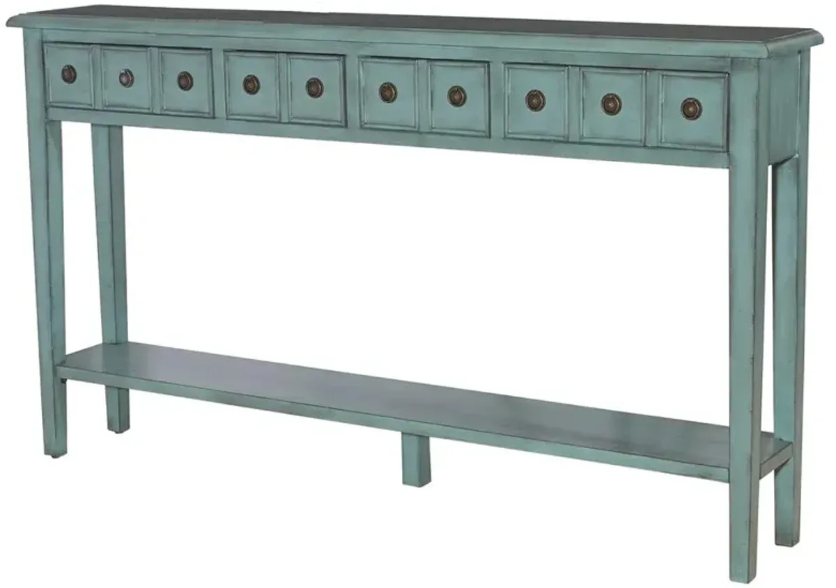 Powell Sadie Teal Long Console