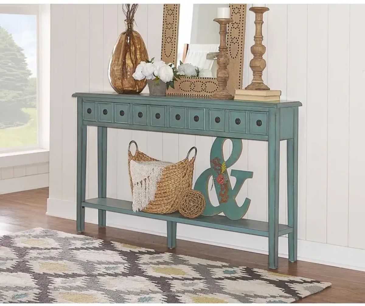 Powell Sadie Teal Long Console