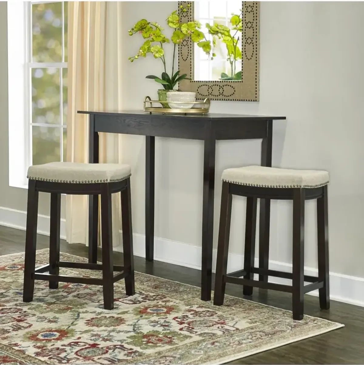 Linon Claridge Linen Counter Stool