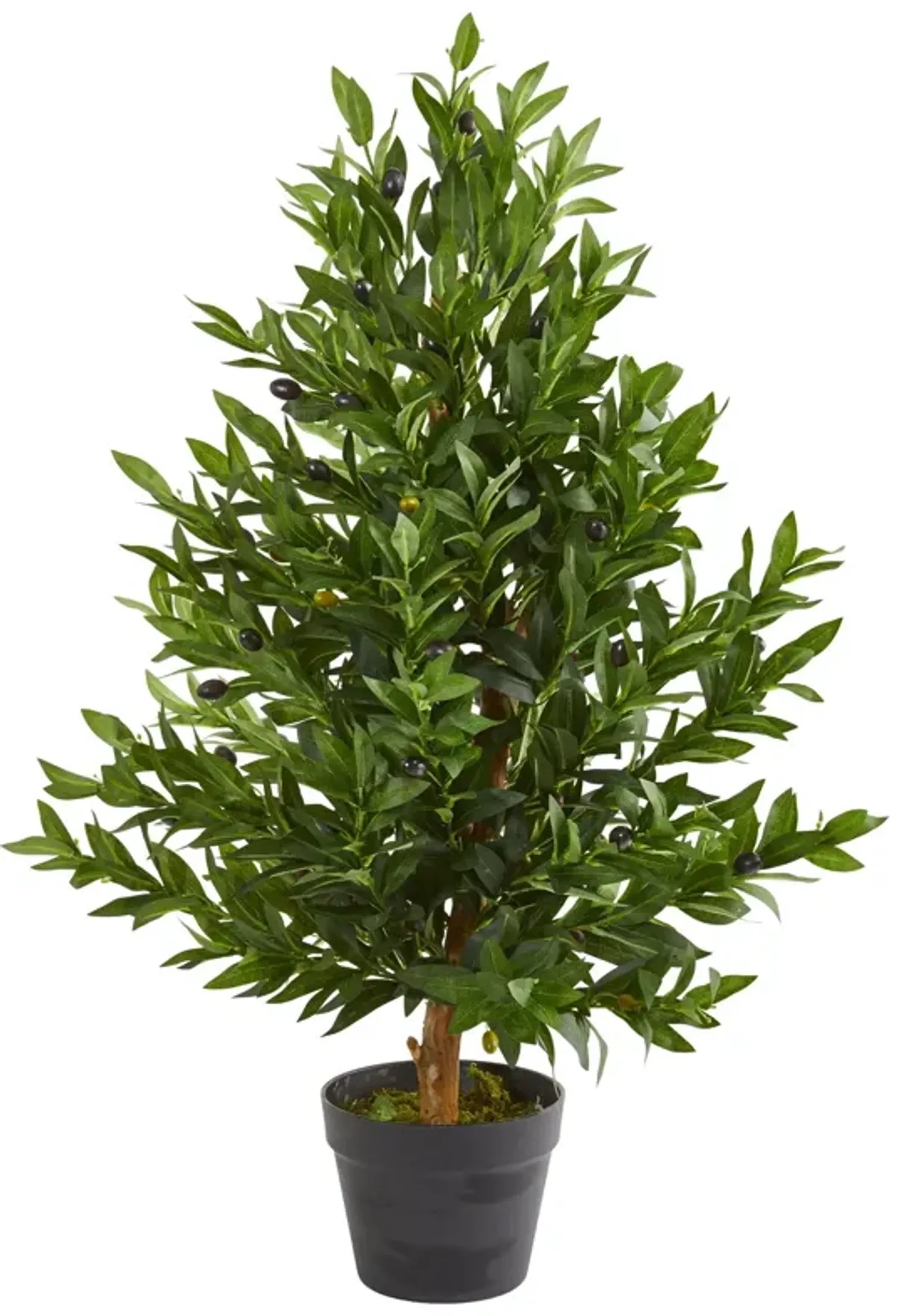 Hivvago 35 Inches Olive Cone Topiary Artificial Tree UV Resistant (Indoor/Outdoor)