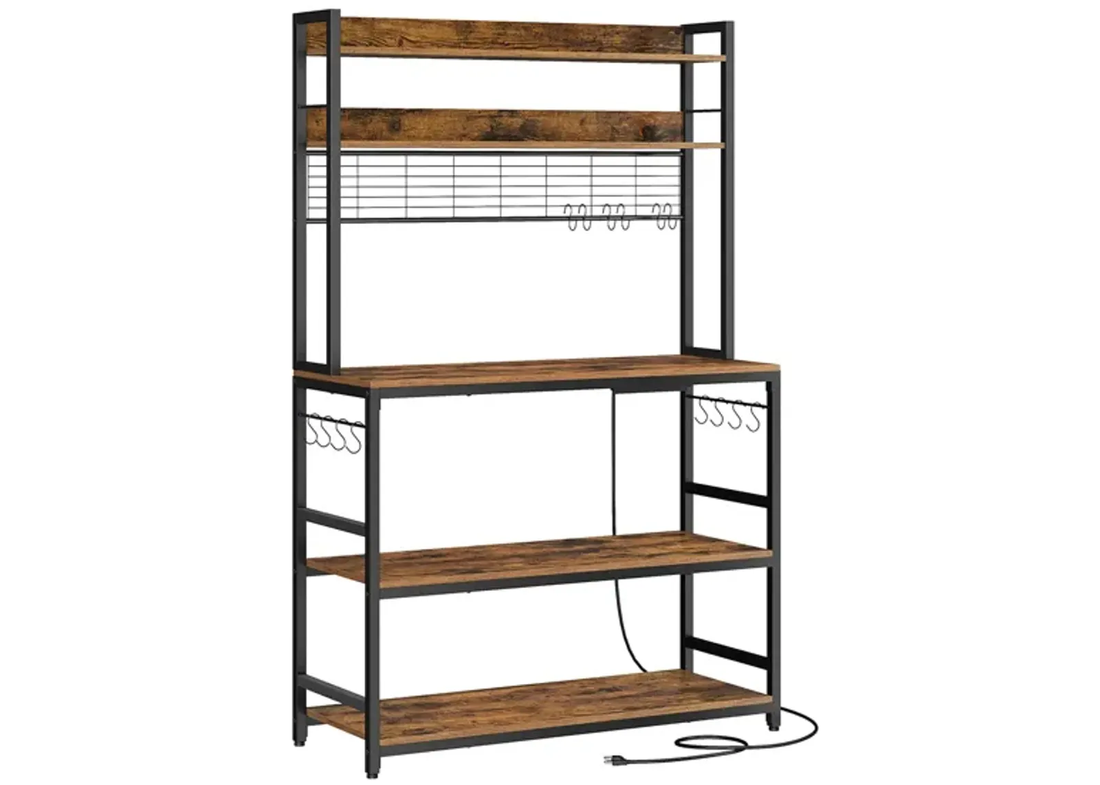 Hutch Bakers Rack with Power Outlet