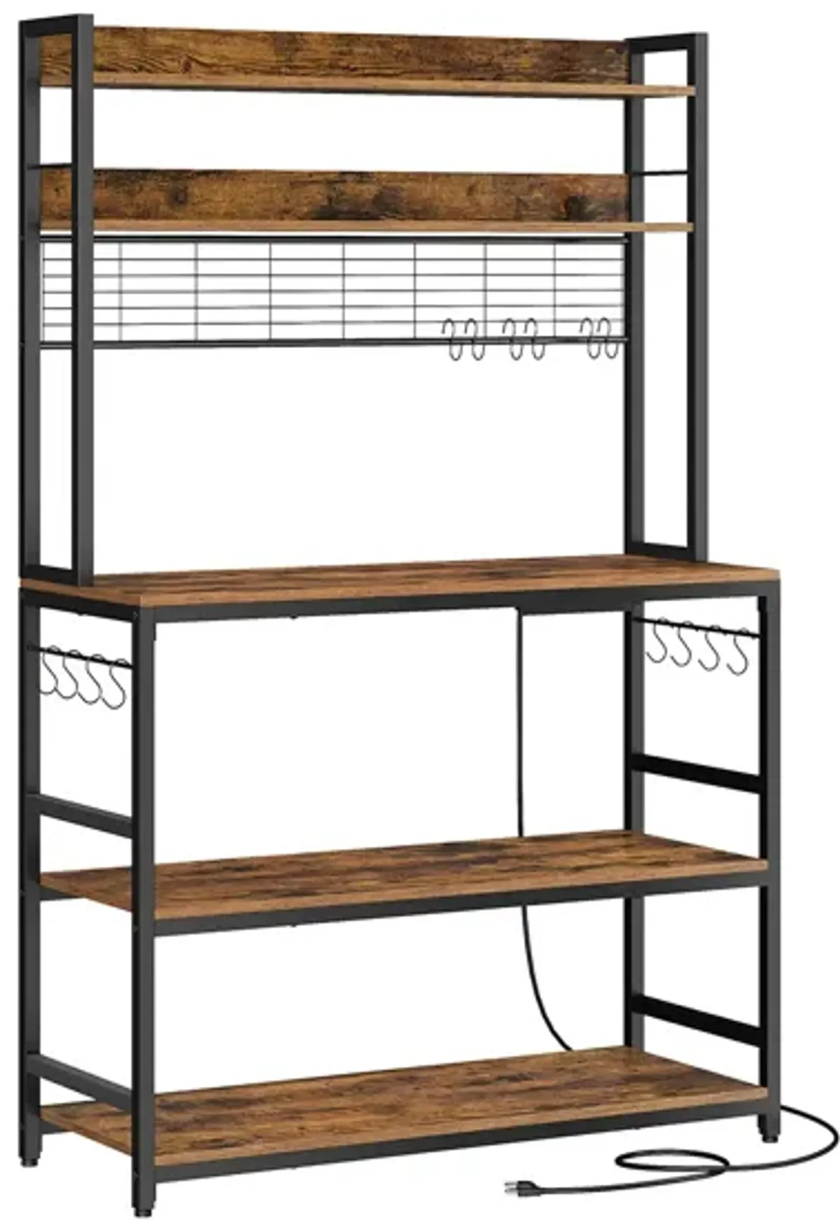 Hutch Bakers Rack with Power Outlet