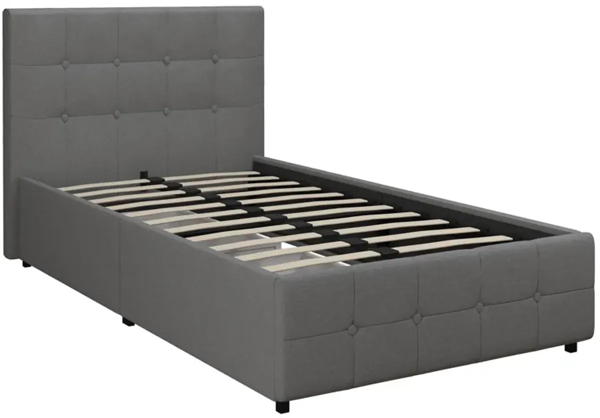 Ryder Gray Linen Upholstered Bed with Storage