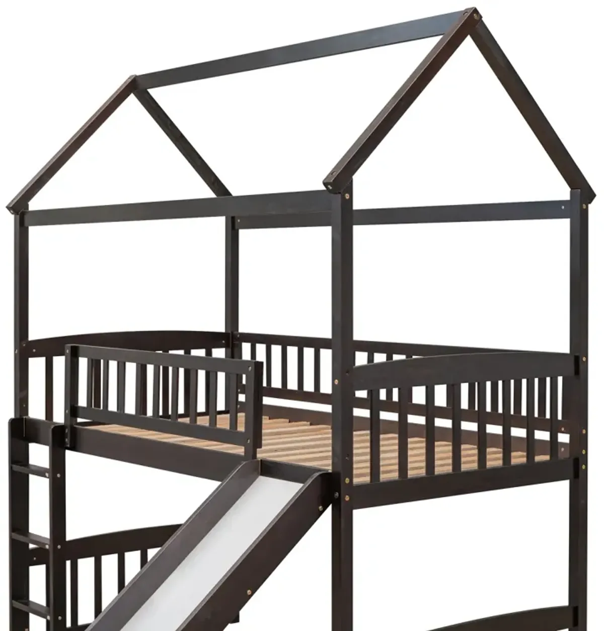 Twin Loft Bed With Slide, House Bed With Slide