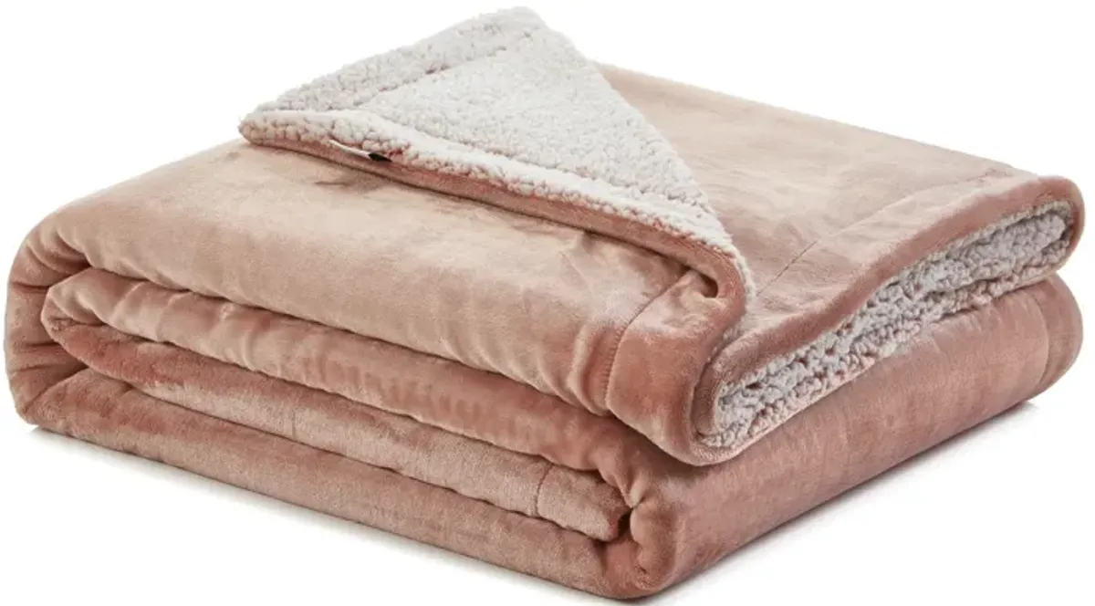 Cozy Tyme Babineaux Flannel Reversible Sherpa Throw Blanket 60"x80"