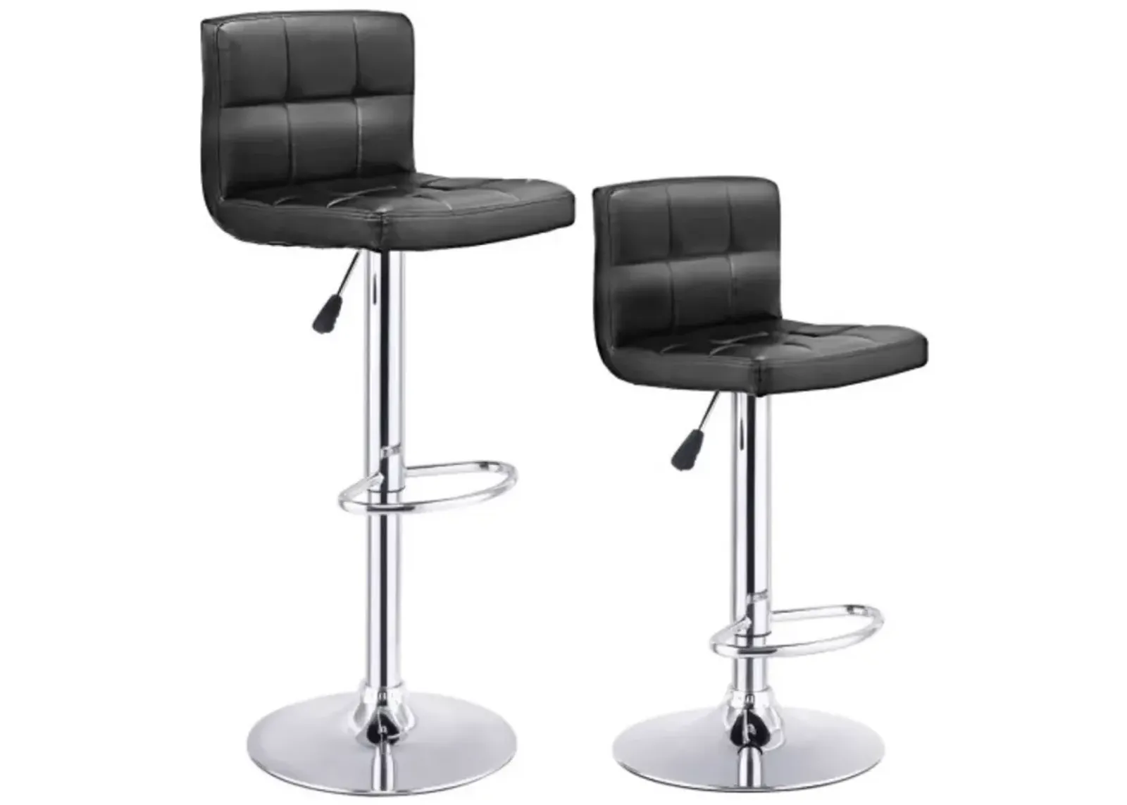 Set of 2 PU Leather Swivel Bar Stools Pub Chairs