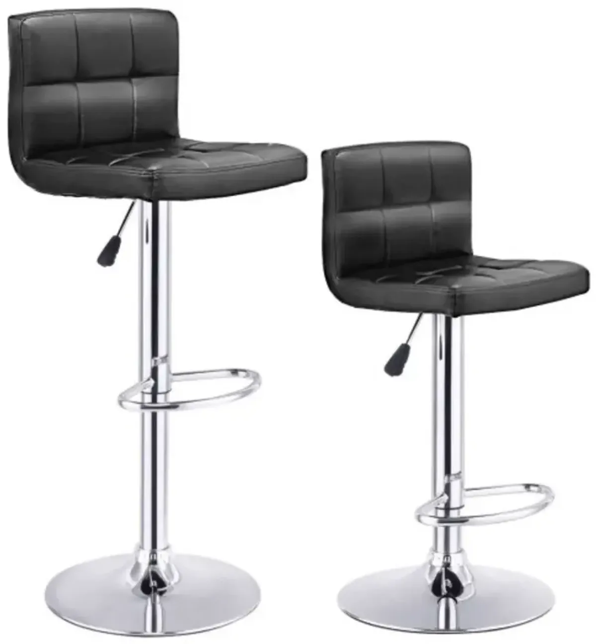 Set of 2 PU Leather Swivel Bar Stools Pub Chairs