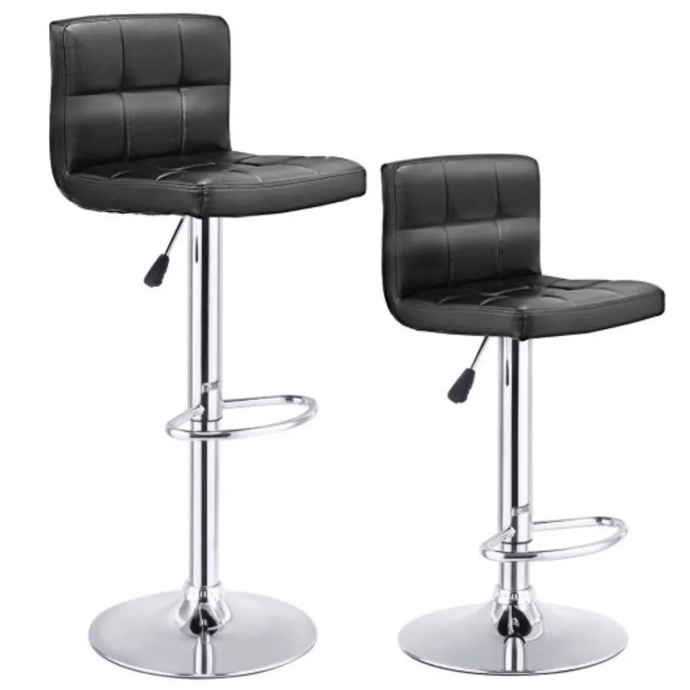 Set of 2 PU Leather Swivel Bar Stools Pub Chairs