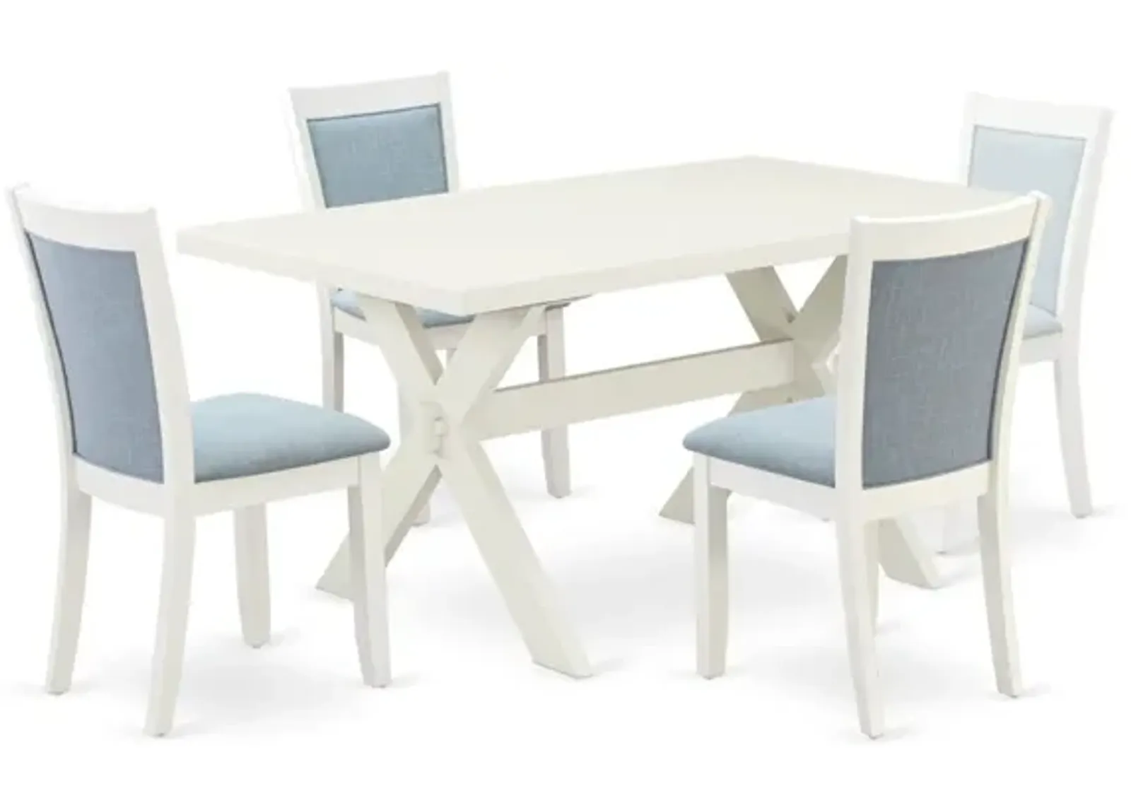 East West Furniture X026MZ015-5 5Pc Kitchen Set - Rectangular Table and 4 Parson Chairs - Multi-Color Color