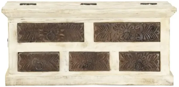 vidaXL Coffee Table White 26.8"x26.8"x11.8" Solid Mango Wood