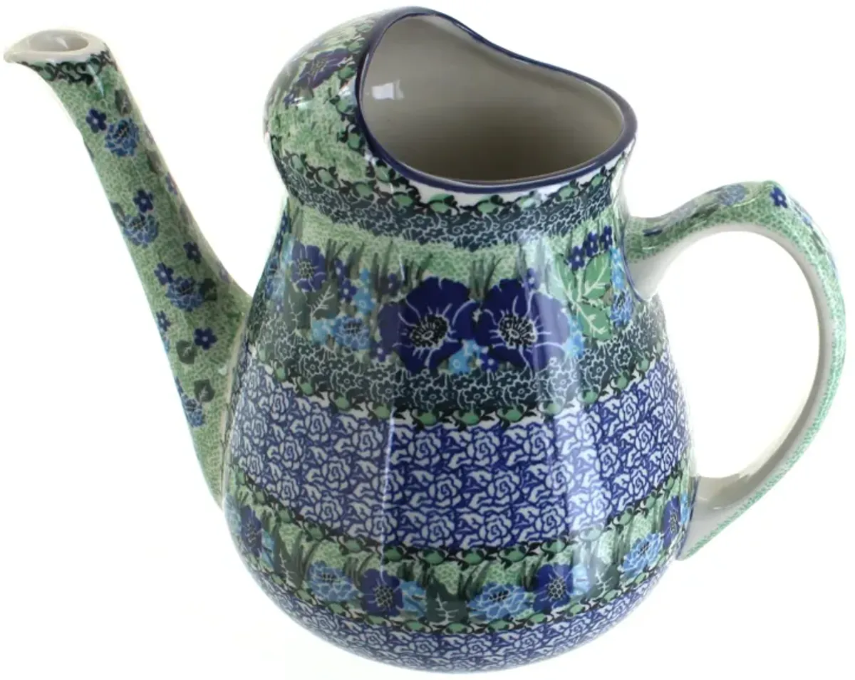 Blue Rose Polish Pottery Tulip Bouquet Watering Can