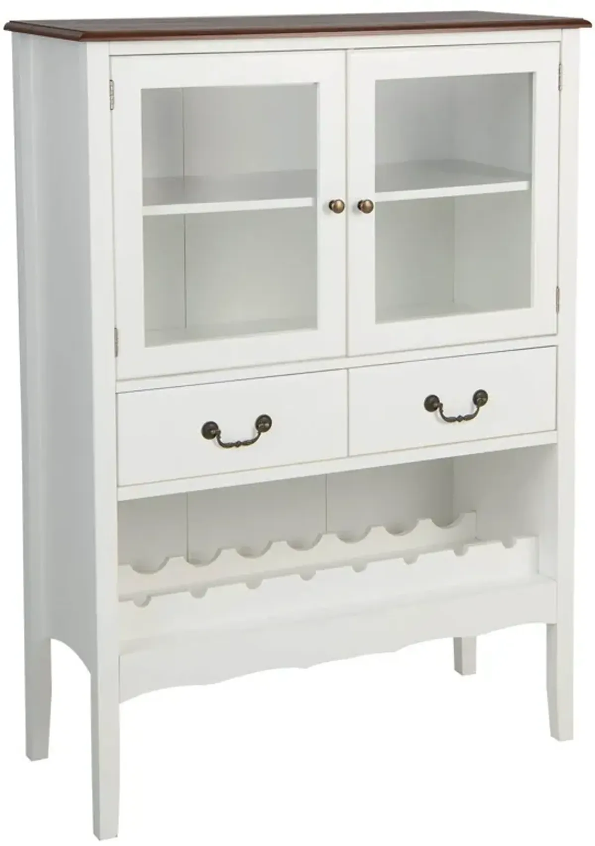 Sideboard Buffet Cabinet with 2 Tempered Glass Doors-White