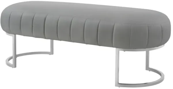 Nicole Miller Chaim Leather/Velvet Bench