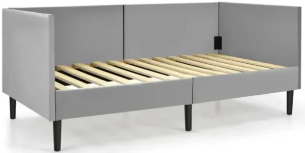 Hivvago Twin Size Daybed Frame with Sturdy Wooden Slat Support