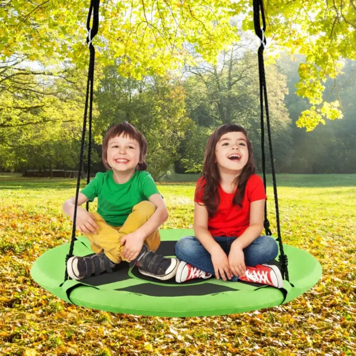 Hivvago 2-in-1 40 Inch Kids Hanging Chair Detachable Swing Tent