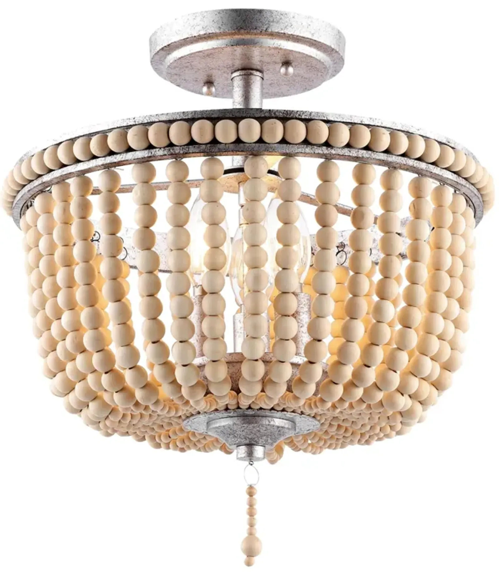 Allie Wood Beaded/Metal LED Flush Mount