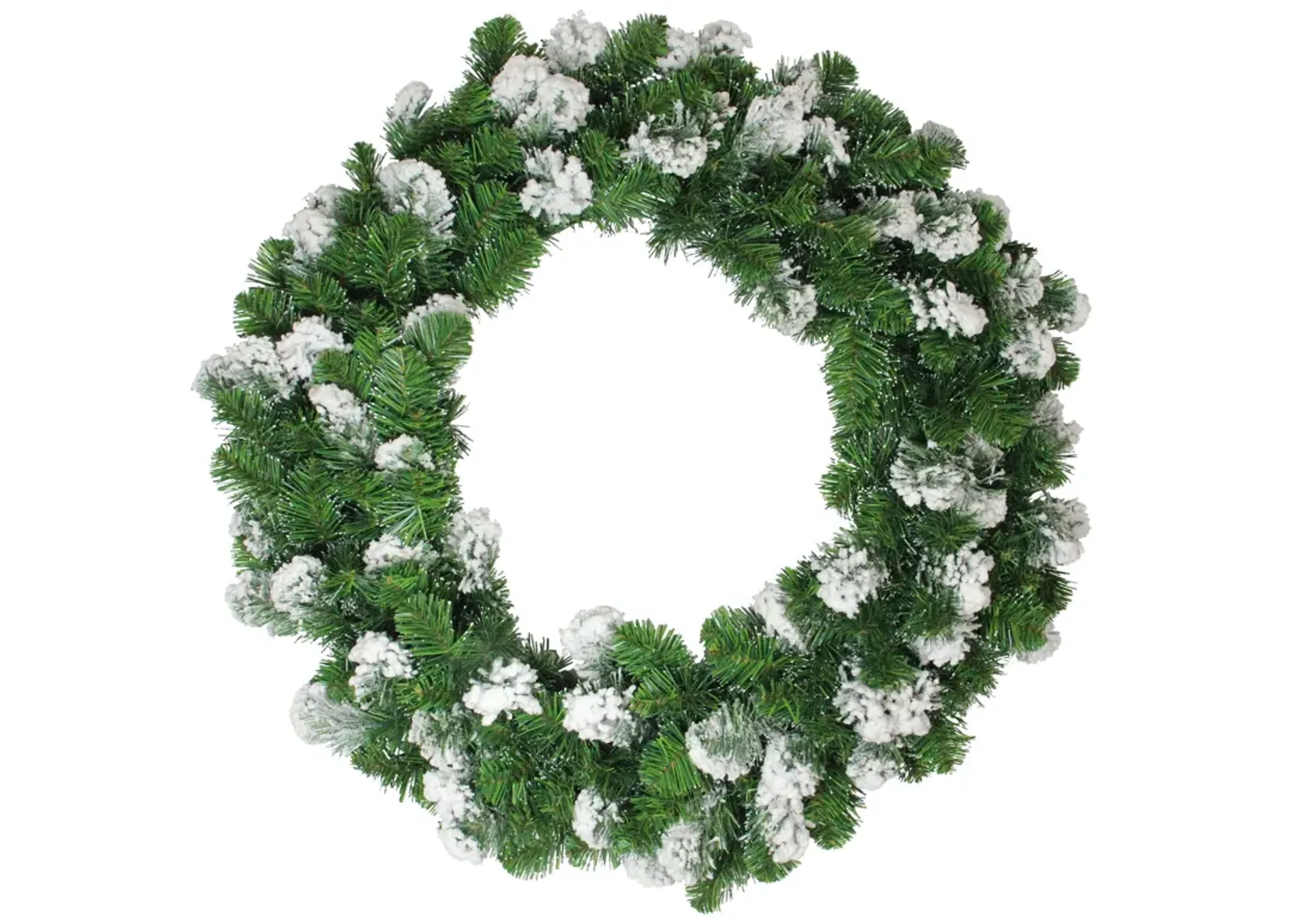 Snowy Flocked Colorado Pine Artificial Christmas Wreath  30-Inch  Unlit