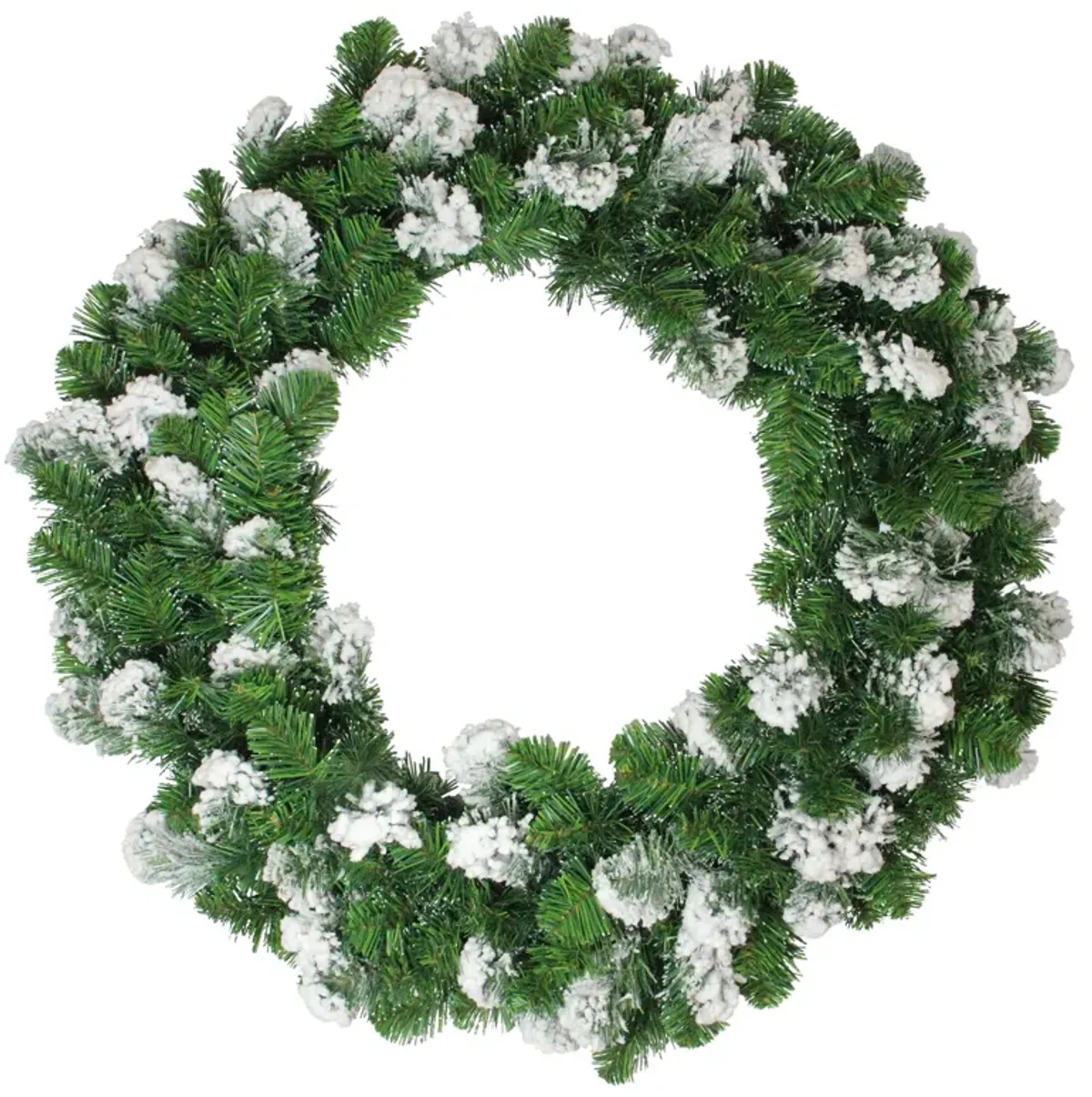 Snowy Flocked Colorado Pine Artificial Christmas Wreath  30-Inch  Unlit