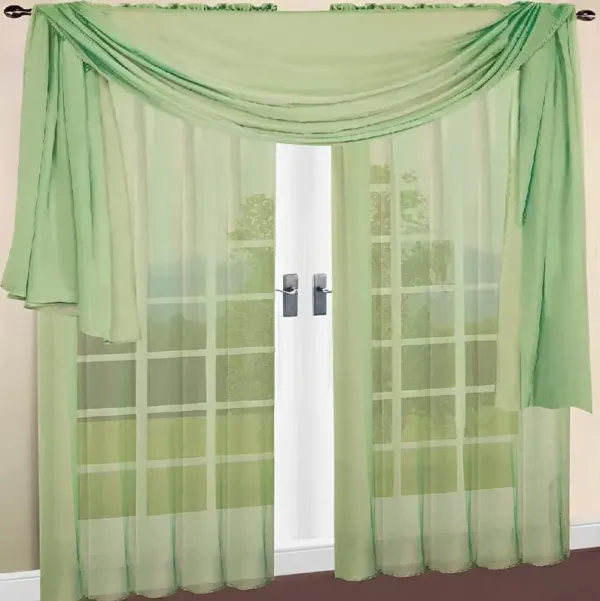 RT Designers Celine Sheer Rod Pocket Top Panel 60" x 90" Sage